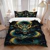 3pcs Dragon Fantasy Anime Cartoon Design Comforter Set with 1 Quilt Cover and 2 Pillowcases (No Core), Home Decor, Festival Gift, Polyester Fabric