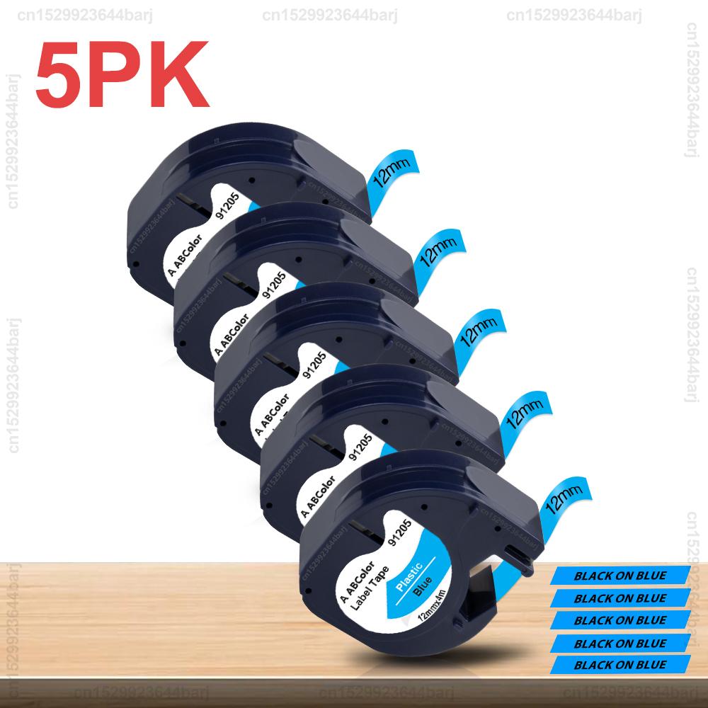 5pcs/10pcs 91201 Compatible Dymo LetraTag Label Tape Plastic 91331 12267 91202 91200 12mm LT Tape for Dymo LT100H Label Printer Fuel Injectors 6