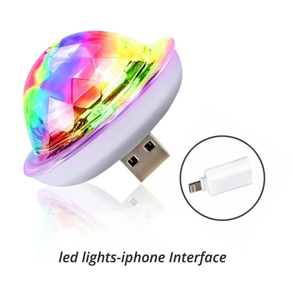 1pcs USB Dj Lamp Led Bar Night Light LED RGB Discos Stage Ing Projector Welcome Micro Crystal Ball Sound Party Atmosphere Lamp