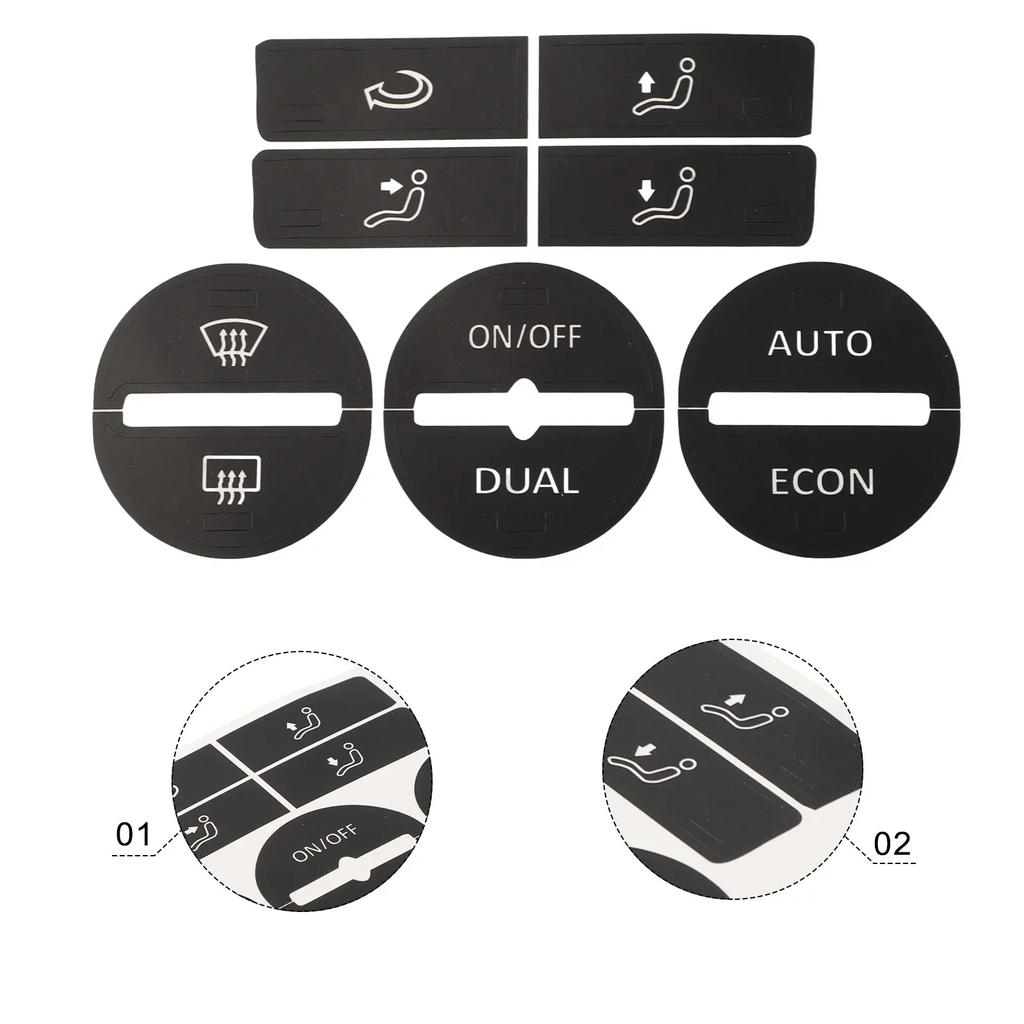 Cars Button Repair Stickers For Mk5 04/05/06/07/08 Center Console AC Climate Control Buttons Worn Repair Kits Decals Stickers
