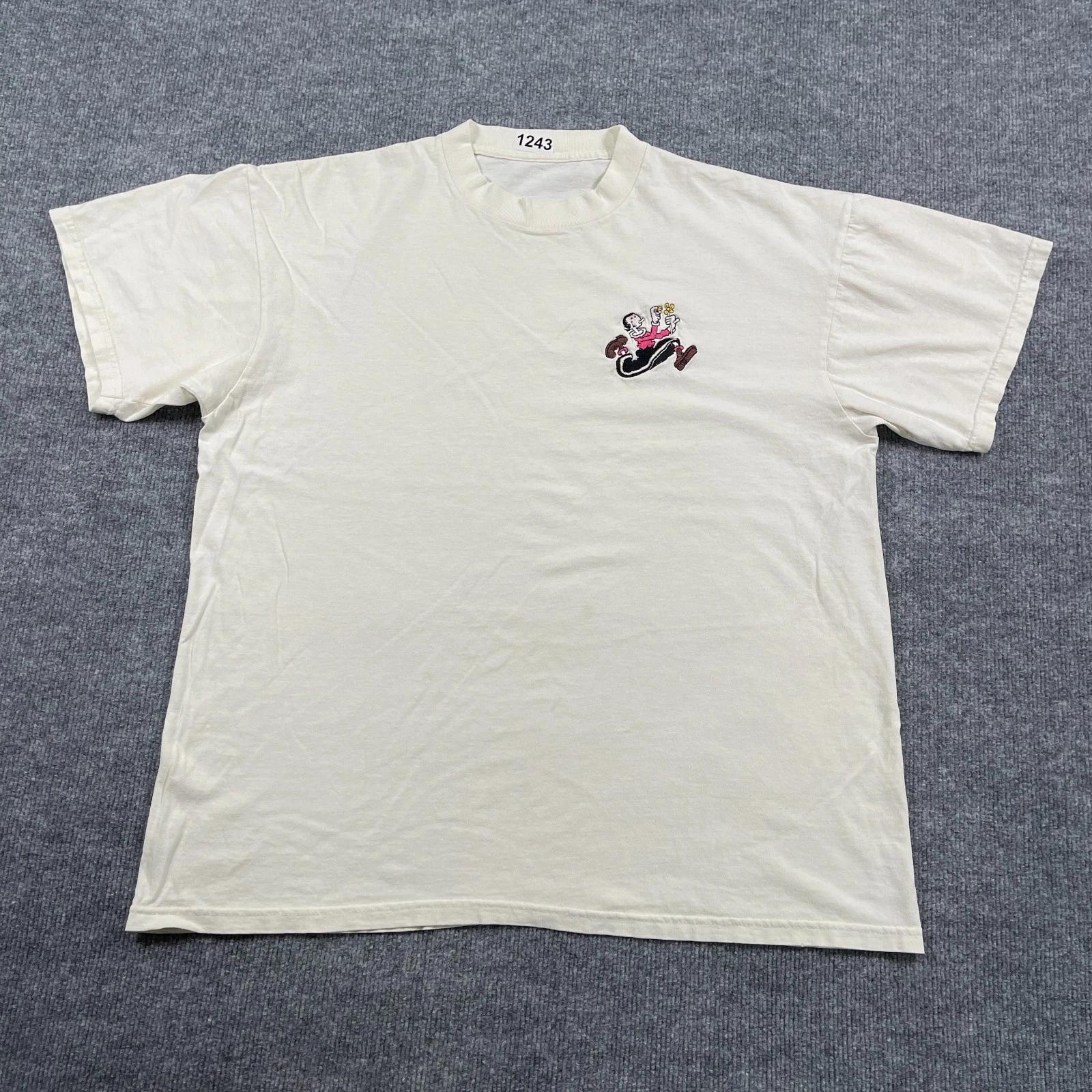 Vintage 90s Popeye Olive-Oyl Cartoon Shirt XL 23x27 White Embroidered M