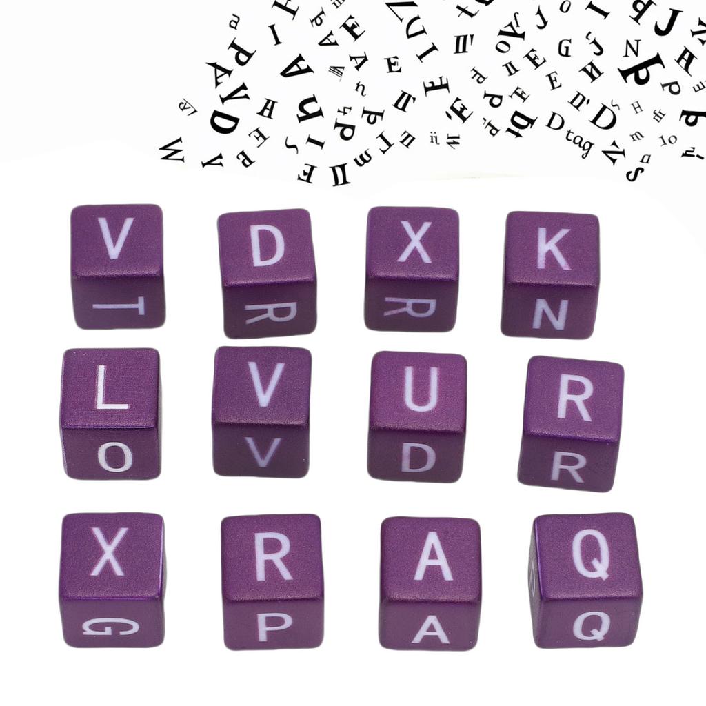 12pcs English Letter Dice Set Educational Fast Paced Strategic Play Scrambled Dice Word Game