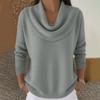 Women's Casual Long Sleeve Pullover Sweater Soft Knitwear with Cowl Neck for Everyday Wear Lightweight Comfortable Fit