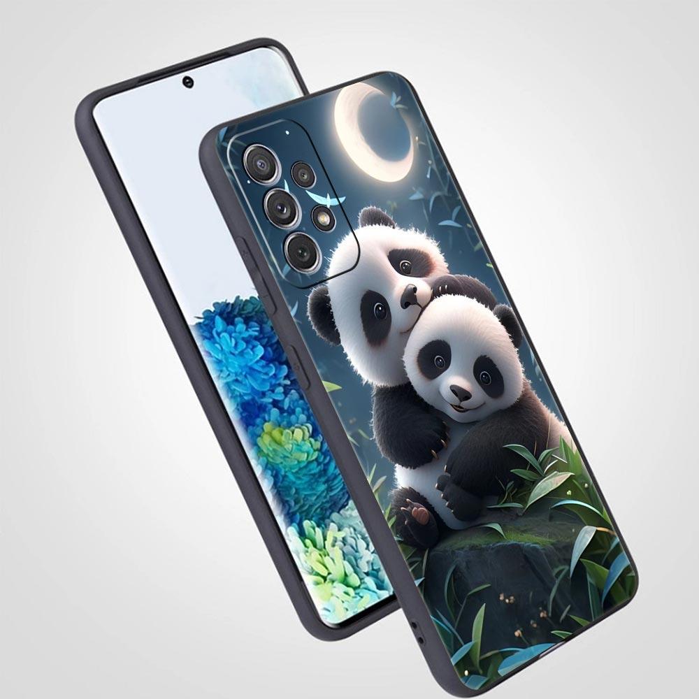 Baby Panda Phone Case for Samsung Galaxy A55 A35 A15 A14 A13 A25 A54 A51 A71 A72 A73 A32 A52 A41 5G Soft TPU Shell Fundas Capas