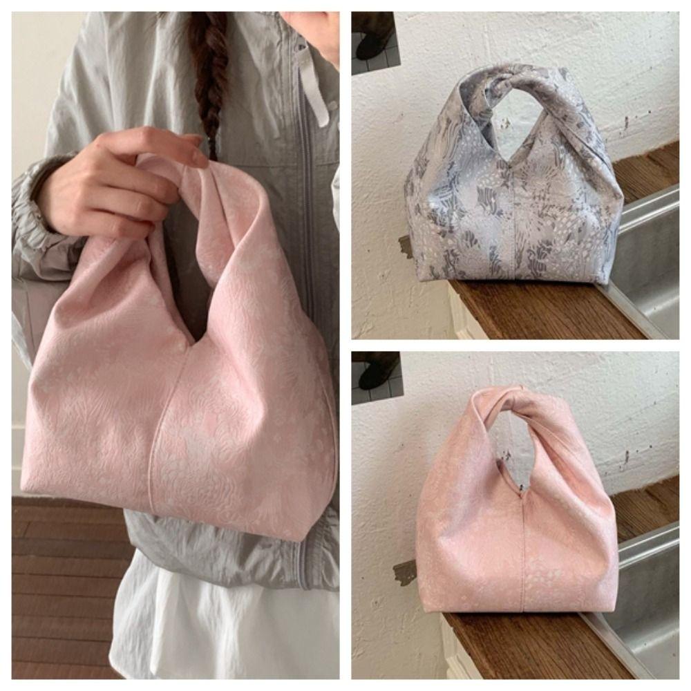 Spring Embroidered Chinese Style Handbag Polyester Zipper Pea Purses Luxury Adjustable Cheongsam Wrist Bag Women