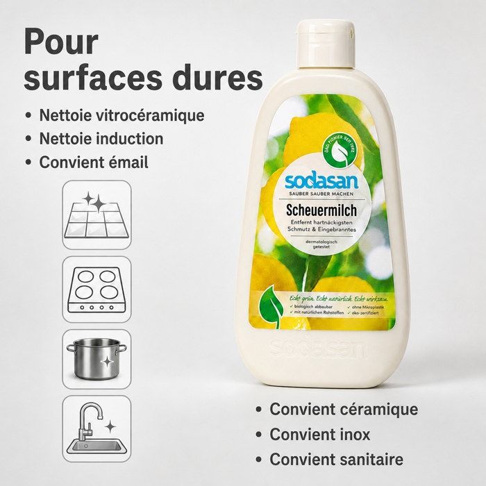 Crème à récurer, nettoyant cuisine naturel, 500 ml