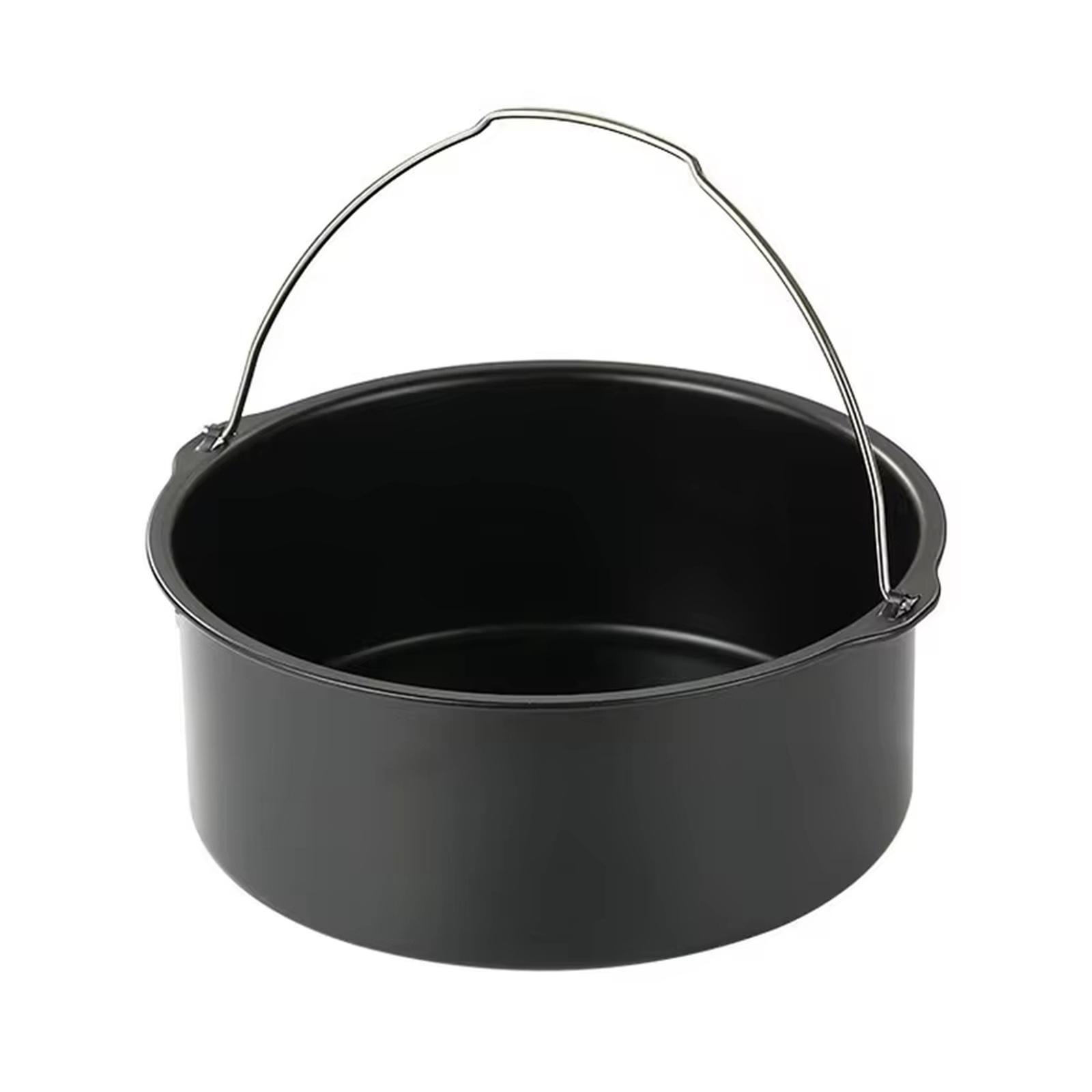 Fryer Accessories Round Cake Mold Baking Pan with Handle High Temperature Resistant