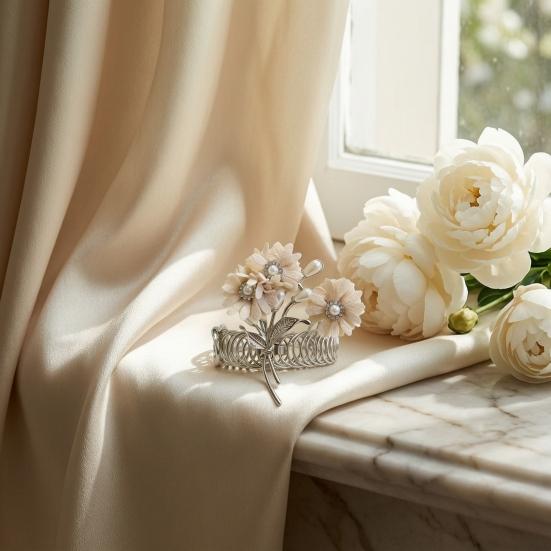 Curtain Buckle No Drill Installation Spring Coil Shape Easy One-Click Fixing Fabric Flower Curtain