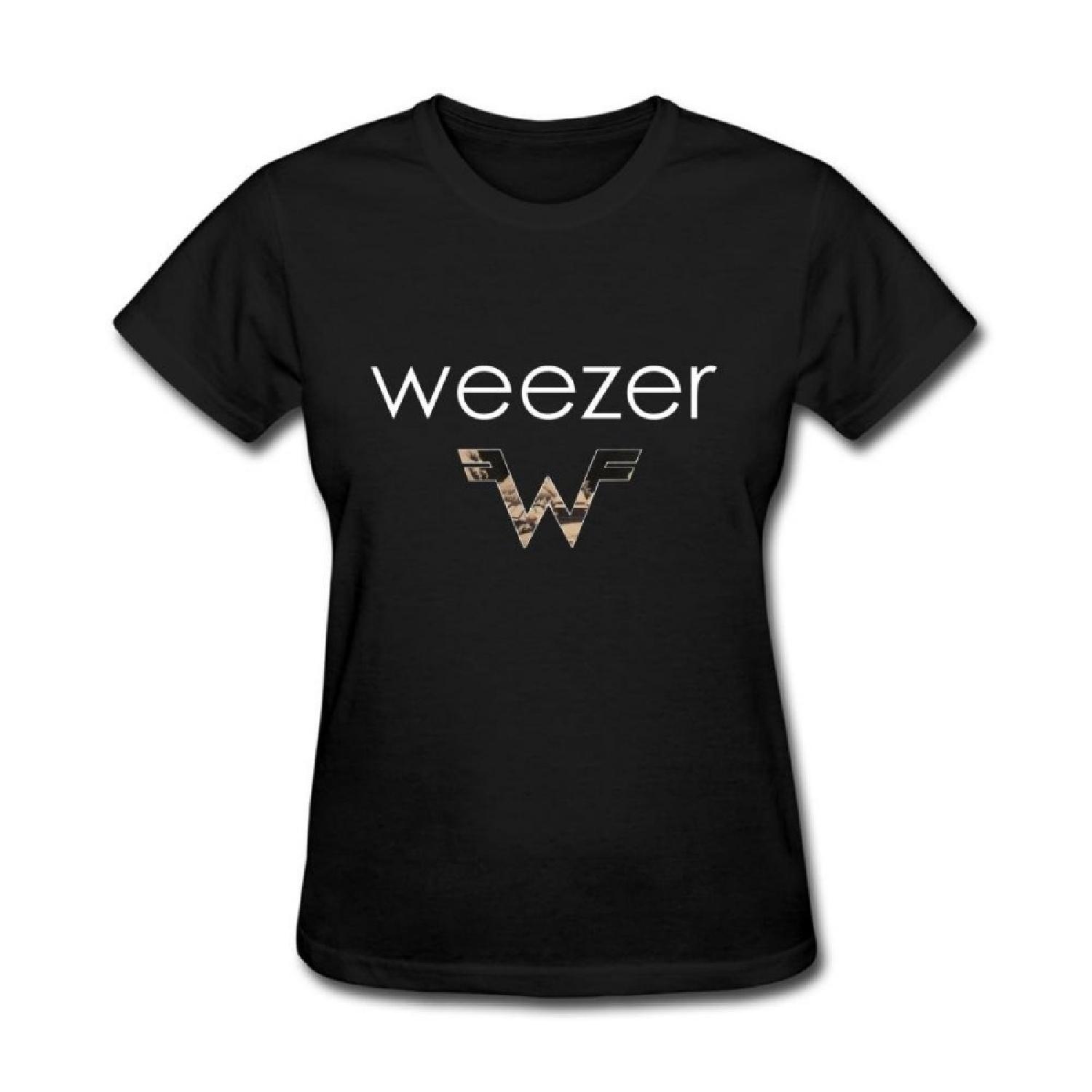 olqoususm Женская футболка с изображением американской рок-группы Weezer Черная XXL S