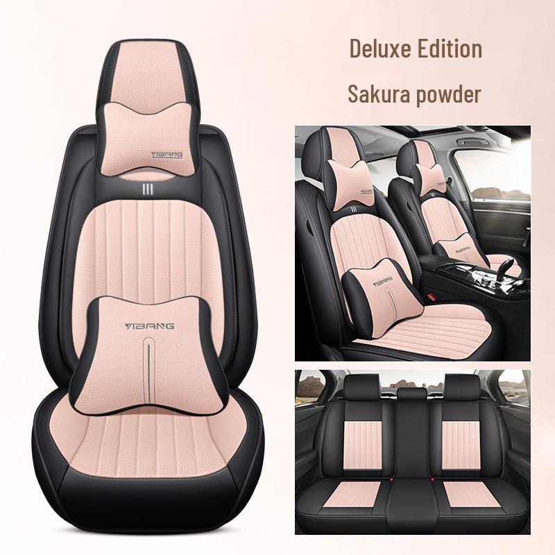 Cross-Border Universal Leather Car Seat Cover Set - Four Seasons, Five-Seater, Full Cushion.