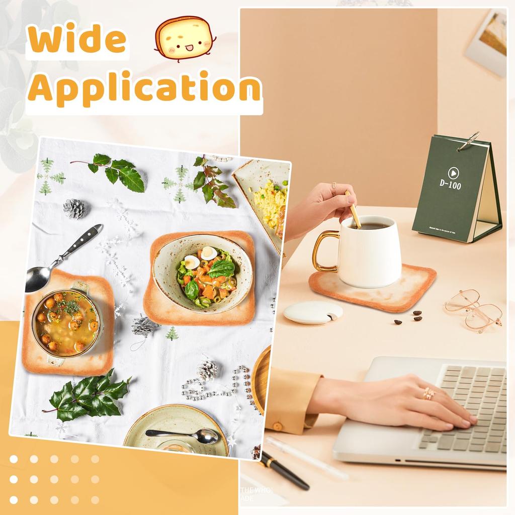 Fenrry 6PCS Needle Felting Kit Toast Coasters Wool Felting Kit Felting Wool Roving Felting Pad for DIY Decoration Craft