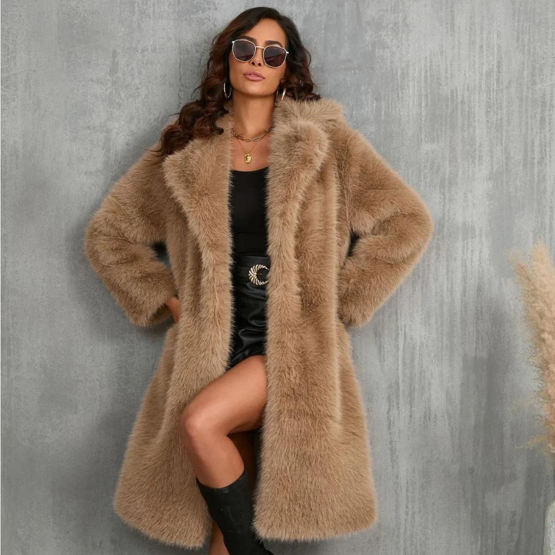 Fashionable New Women s Faux Fur Coat Thickened Fur Coat Women s Mid To Long Style L