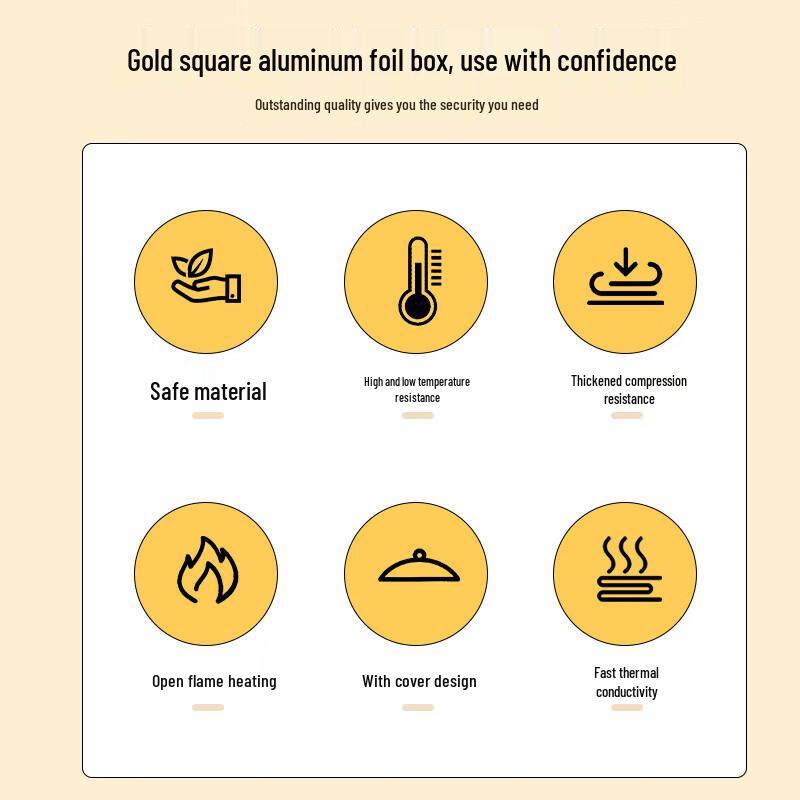 Disposable Gold Aluminum Foil Food Containers