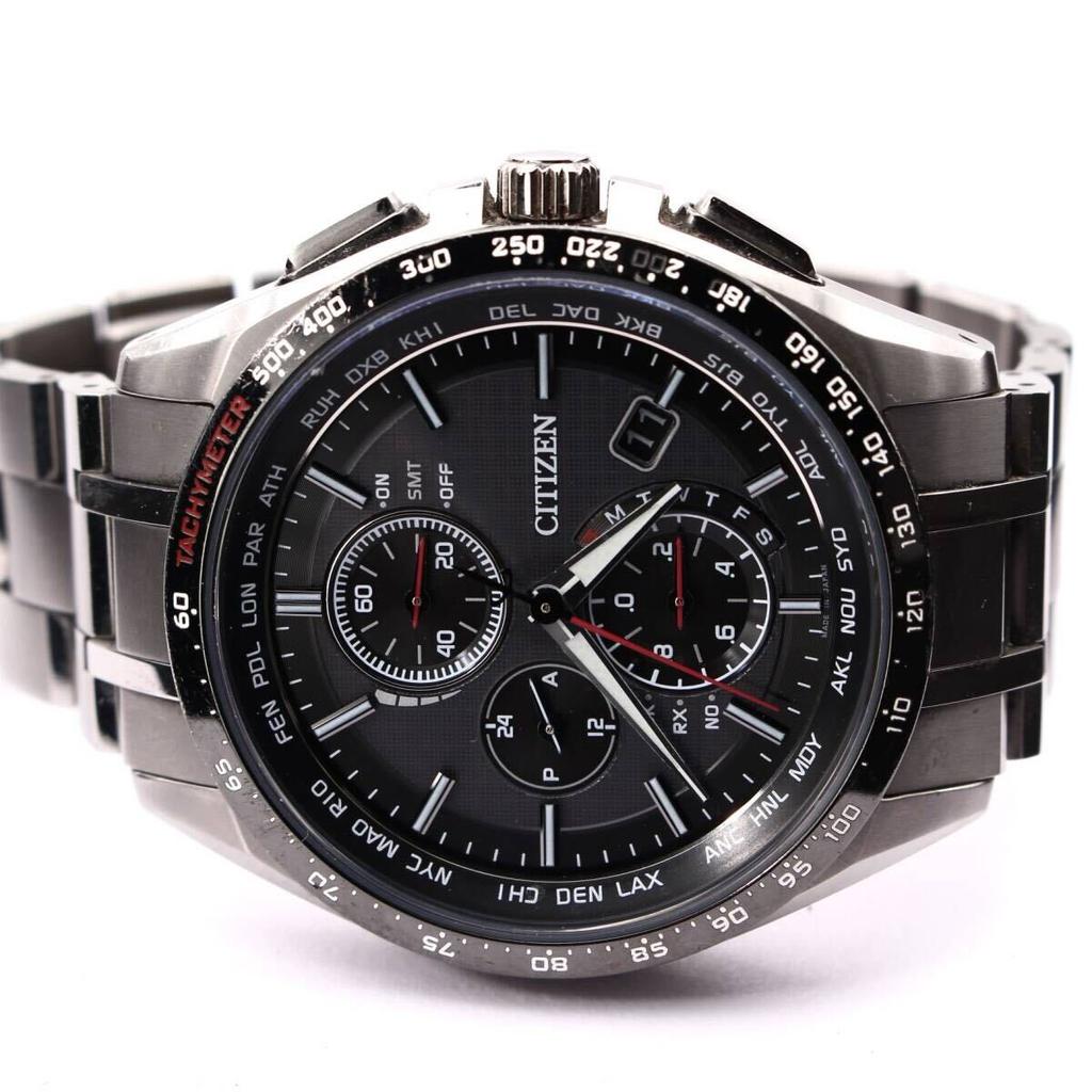 CITIZEN ATTESA Solar Perpetual Discontinued Made in Japan Eco-Drive Radio-Controlled Men's Watch, Titanium, Chronograph, Calendar, Model, 2017