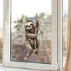 Cartoon Sloth Climbing Tree Static Cling UV Window Sticker for Glass Door Home Decor