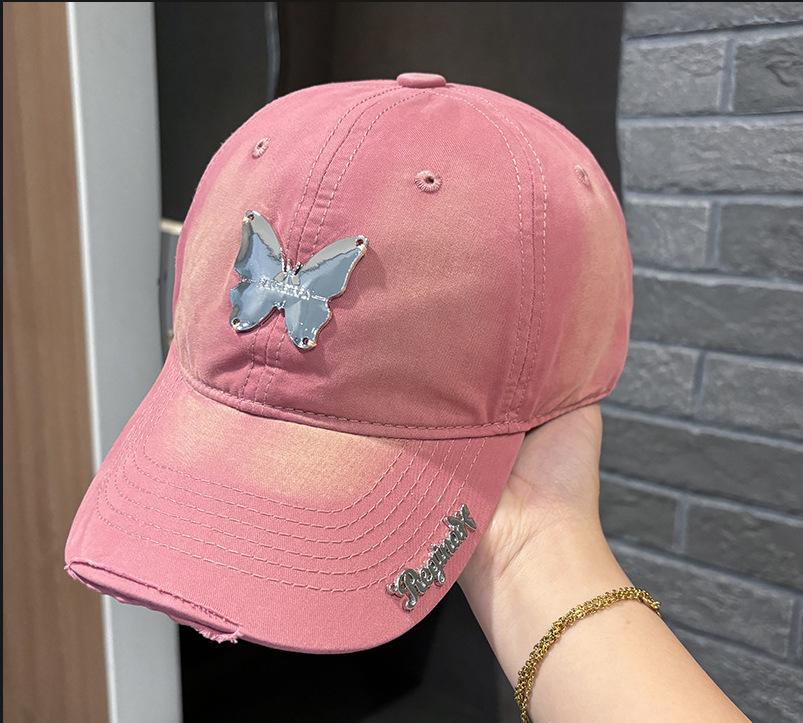 Ins Metal Butterfly Baseball Cap Men Women Soft Washed Cotton Snapback Hats Sun Visors Hip Hop Trucker Caps  Casquette