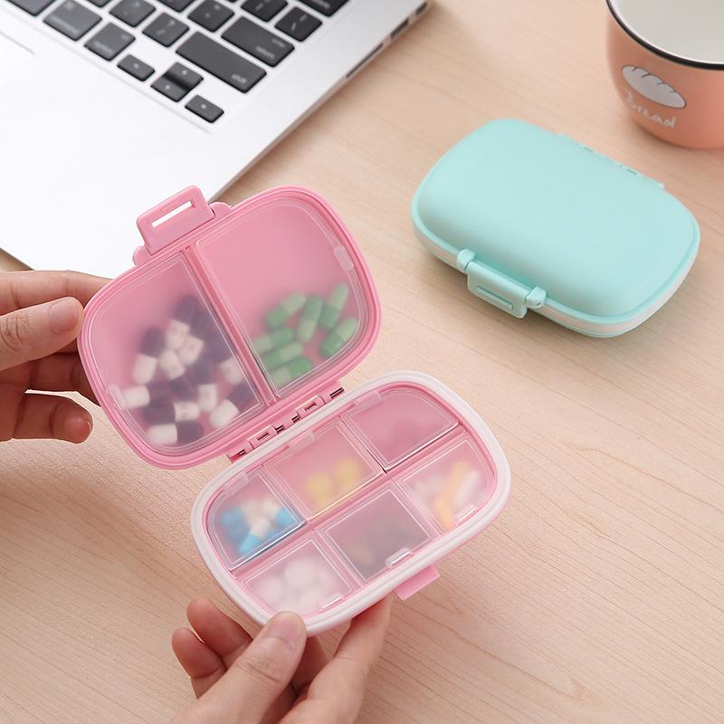 Mini Portable 8 Grids Pill Box Weekly Medicine Pill's Box Pill Case Drug Dispense  Travel Medicine Organizer Storage Container
