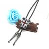Vintage Western Cowboy Bolo Tie Flag Pendant Necktie Punk Necklace Costume Accessory American Bola Tie Western