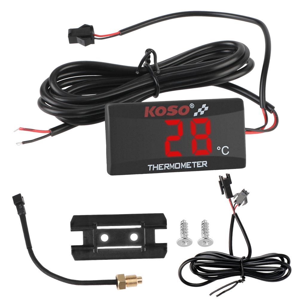 12V Červeno-Modrý Indikátor Upozornění Se Senzory Motocyklový Teploměr Měřič Teploty Nádrž na Vodu Retrofit 0~120°C Monitor