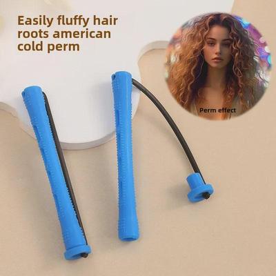 Conjunto de Ferramentas de Borracha para Enrolar Cabelo com Capa para Estilizar Cachos de Permanente Frio