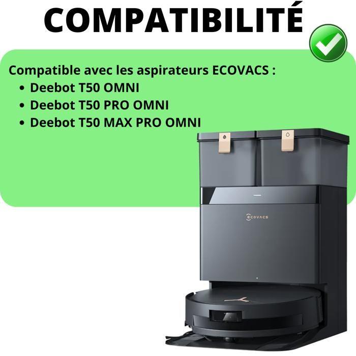 Pack accessoires pour Ecovacs Deebot T50 Omni/T50 Pro Omni/T50 Max Pro Omni - Filtre/Sac/Lingette/Brosse/Rouleau Phonillico®