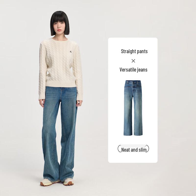 

Navigare Women s High-Waist Straight Wide-Leg Jeans 2XL