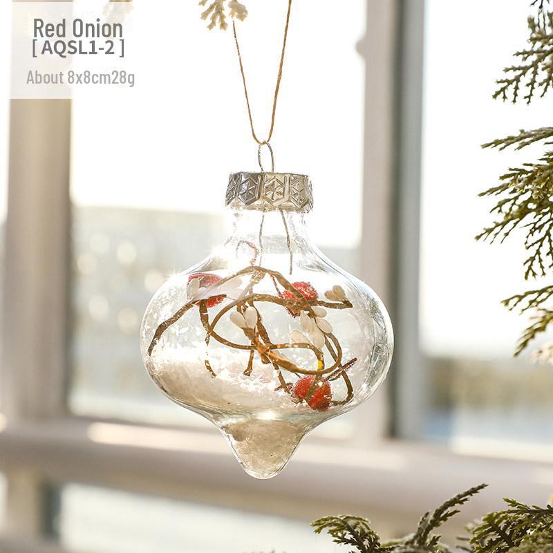 Hong Kong Heng 6cm Transparent Red Fruit Christmas Tree Ornament