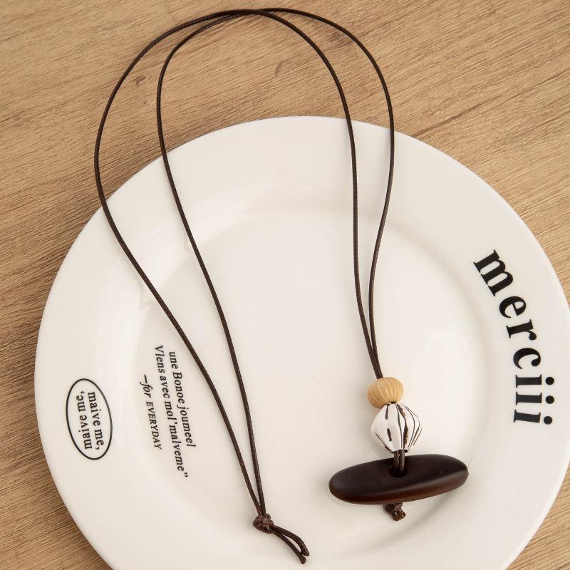 Vintage New Chinese Style Irregular Pendant Long Clavicle Chain Necklace For Women