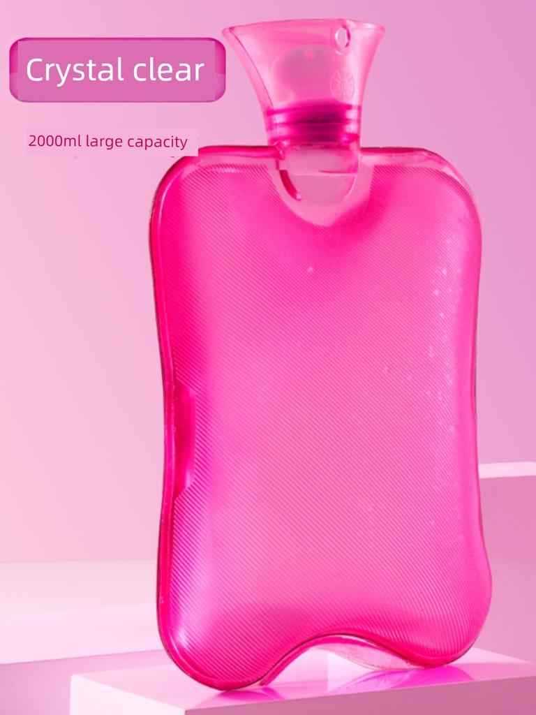 Hot Water Bottle, Transparent Large Water-Filled Heating Bag, Thickened Pvc Hand Warmer, Bed Heating Pad, Belly Warmer