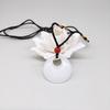 Conch Stone White Jade Concentric Circle Pendant Necklace