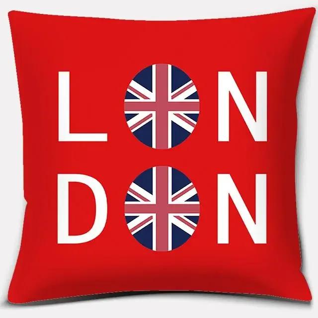 Home Decor LOVE England Series Printed Square Polyester Pillowcase Cushion Cover Bedroom Living Room Ornament Funda De Almohada