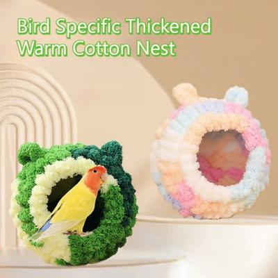 Bird Nest Warmth Parrot Nest Winter Bird Nest Thick Cotton Fleece Flannel Bird Cage Hanging Breeding Nest Small Pet Keep Warm
