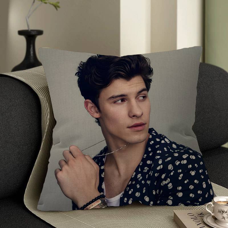 S-Shawn-Mendes Pop-Melodic Office Cushion Pillowcase Car Cushion Cover45X45CM Lumbar Pillowcase Sofa Pillowcover