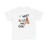 I Want Hugs And Gin Graphic TShirt Women#039;s Heavy Comfy Cotton Tee Unisex T-Shirt