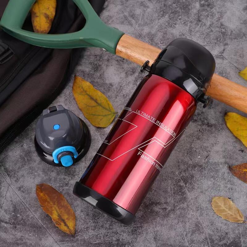 Large Capacity Double-Lid Stainless Steel Insulated Water Bottle