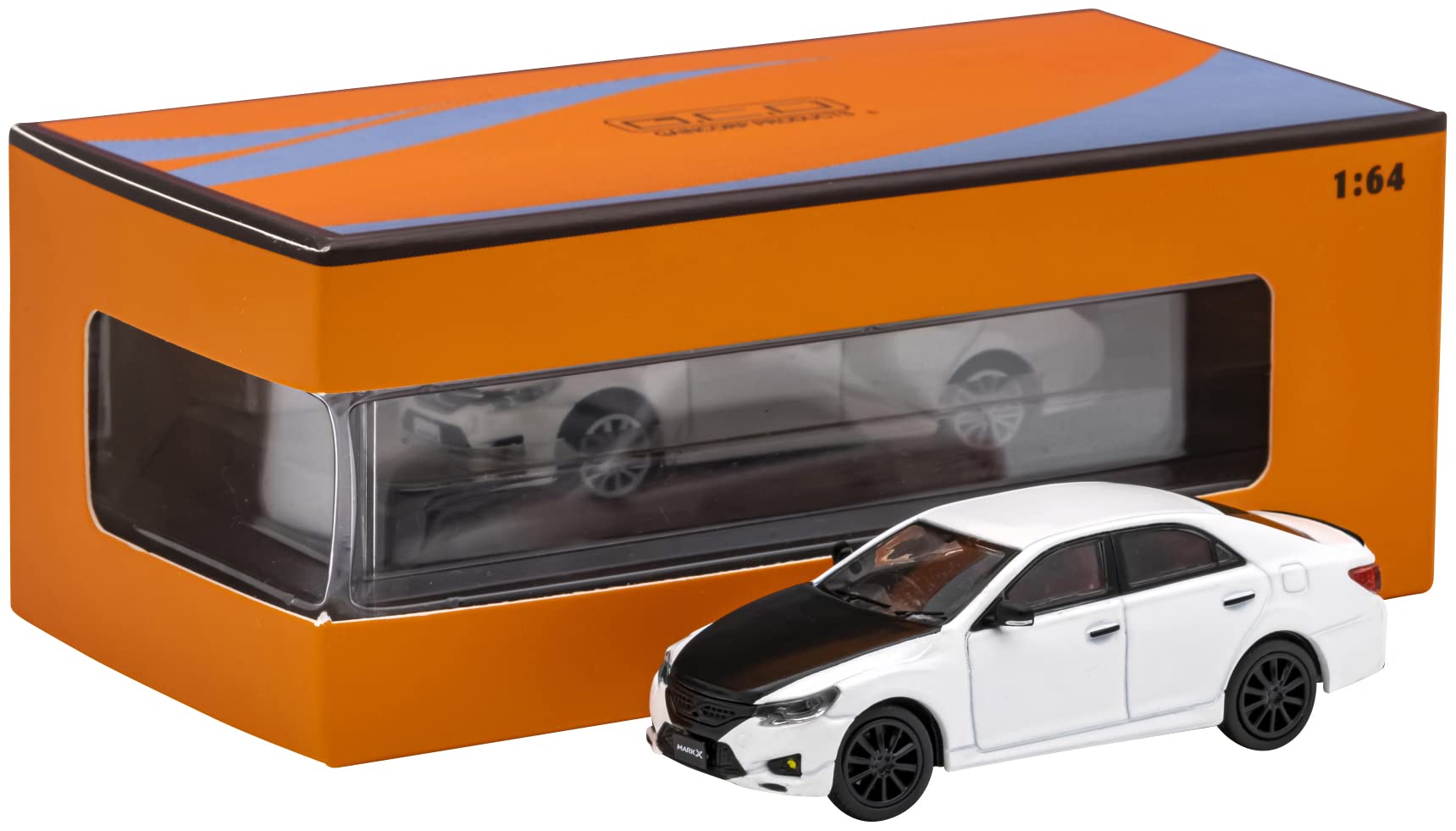

Gaincorp Products Toyota Mark X Bonnet Готовый продукт 1/64 -RHD Белый/Черный белый