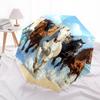 Horses,Beach Automatic Folding Umbrella Compact 8 rib Design,Unique Style,Suitable for Everyday Outdoor Use,Perfect Gift for Friends a