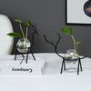 Terrarium Hydroponic Plant Vases Flower Pot Transparent Vase Iron Deer Frame Glass Fish Tank Home Tabletop Plants Bonsai Decor