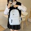 Student Schoolbag Women's Nylon Backpack Lightweight Solid Color Backpack Travel Bag
