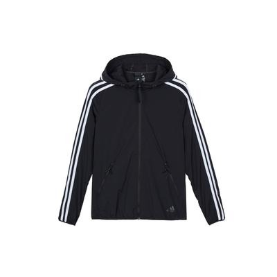 Adidas Loose Casual Long Sleeve Hooded Jacket Unisex Outerwear Black FT2888