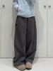 Women's Deep Gray Slim High Waist Wide Leg Cargo Pants 2026 - Loose Casual and Versatile