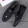 Trend Sequins Mens Shoes Luxury Crocodile Pattern Loafers High-end Designers Genuine Leather Driving Shoes Party Shoes Moccasins