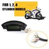 Motorrad LCD TFT Digitaler Tacho 14000 U/min 6 Gänge Hintergrundbeleuchtung Motorrad Kilometerzähler für 1, 2, 4 Zylinder Meter