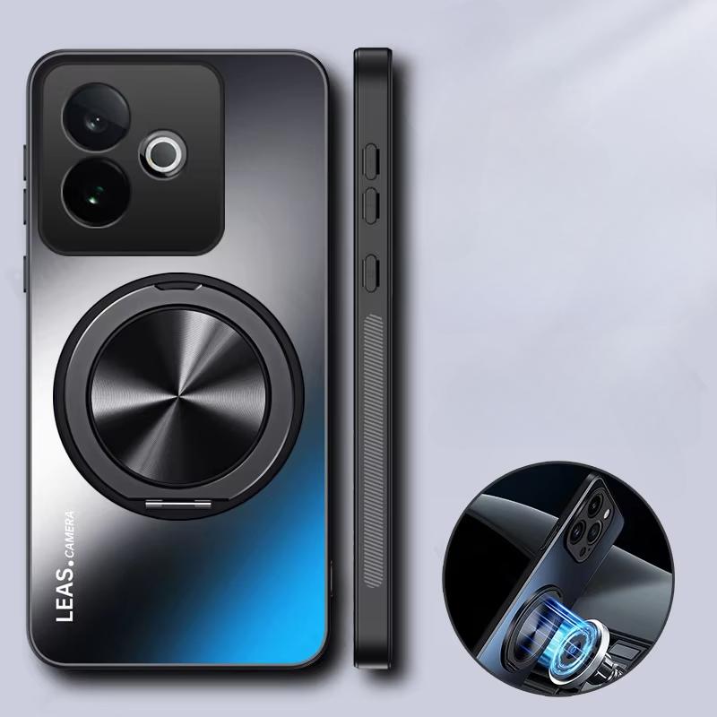 For OPPO Realme GT 7 7T AG Frosted Magnetic Stand Holder Phone Case For OPPO Realme GT 7 Pro Shockproof Hard Back Cover Bumper