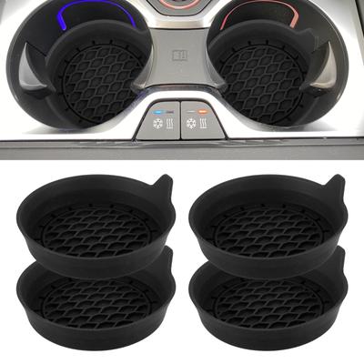 4pcs Car Cup Holder Silicone Insert Car Cup Placemat Non-Slip Car Cup Protective Pad Heat Resistance Waterproof Car Cup Mat