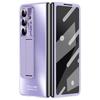 For Samsung Galaxy Z Fold7 5G Case Kickstand Matte PC Phone Cover with Tempered Glass Film