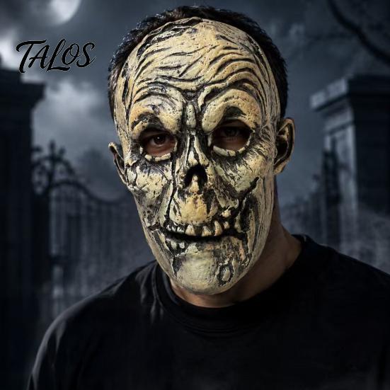 Elastic Latex Horror Prop Halloween Scary Mask, Realistic Rotten Skeleton Hood, Party Soft Mask Comfortable for Secret Room & Cosplay Props