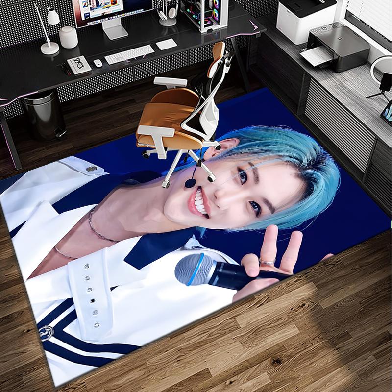 Kpop Idol Performance Office Rug Chair Mat, Game Carpet, Suitable for Front Door, Bedroom, Living Room, Desk, Holiday Gift