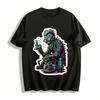 Cyberpunk Zombie Middle Finger Graphic Print Top Pure Cotton T-shirt