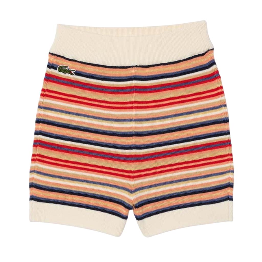 Lacoste Womens/Ladies Cotton Striped Contrast Waistband Shorts